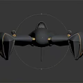 Modern Gray Fighter Jet with Gold Stripes and Sleek Aerodynamic Design Showcasing Futuristic Military Aircraft