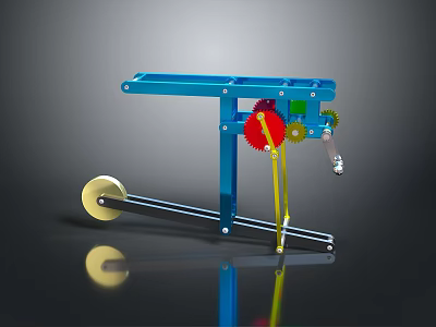Blue Mechanical Household Tool With Gears Wheels And Simple Structure For Daily Use 3d model