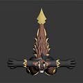 Animated Game Character With Brown Fur White Horns Black Yellow Outfit Standing Pose