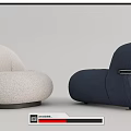 Modern Single Sofa Lazy Sofa 3d model