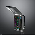 Open Retro Tape Player With Colorful Cassette And Transparent Lid