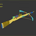 3D Rendered Crossbow With Wooden Grip Scope And Red Fletching