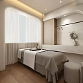 Relaxing Beauty Hair Salon Interior With Comfortable Treatment Chairs And Wooden Flooring