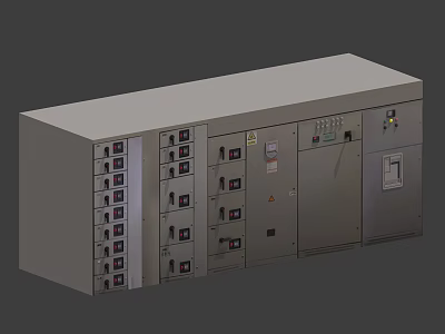 Industrial Electrical Control Panel With Multiple Switches Indicators And Control Buttons 3d model