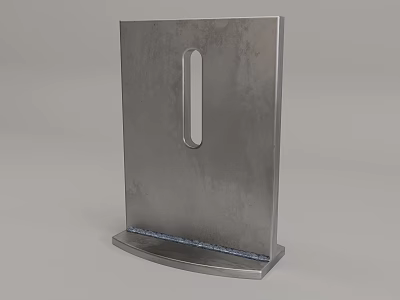 Sturdy Metal Vertical Plate With Slotted Hole And Curved Base Structure 3d model