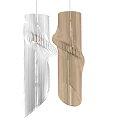 Elegant Modern Chandeliers With Unique Spiral Striped Design And White Gold Tones