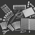 Essential School Stationery Supplies With Calculator Notebook Markers Scissors And Colored Sticky Notes