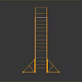 Yellow Scaffolding Equipment With Multi Level Platforms And Safety Rails For Construction Work 3d model
