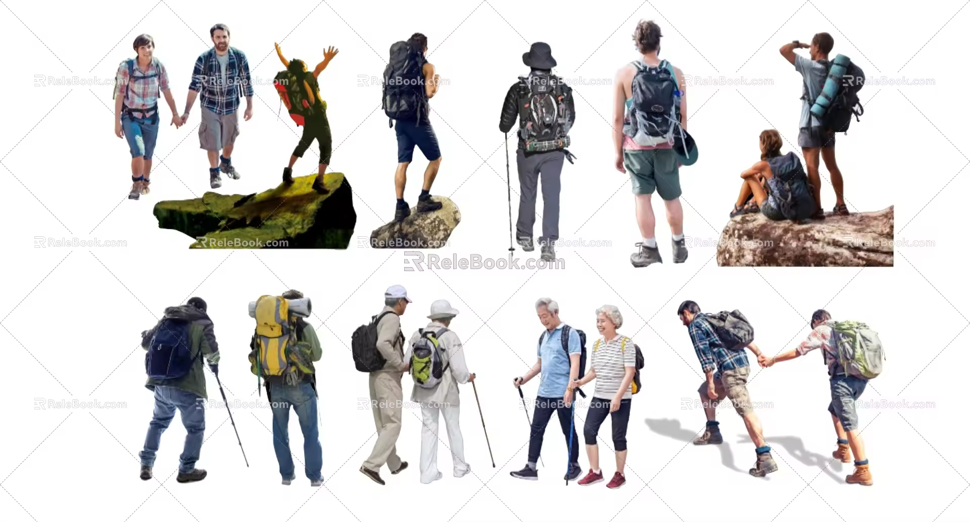 Modern 2D Mountaineering Figure 3d model