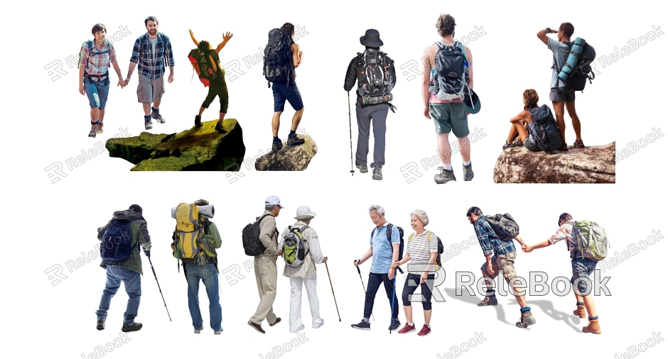 Modern 2D Mountaineering Figure model