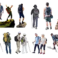Modern 2D Mountaineering Figure 3d model