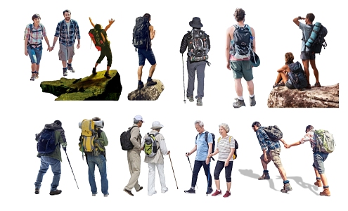 Modern 2D Mountaineering Figure 3d model