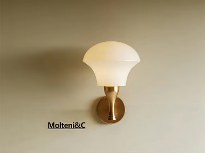 Elegant Modern Wall Lamp With Gold Base And White Glass Shade 3d model