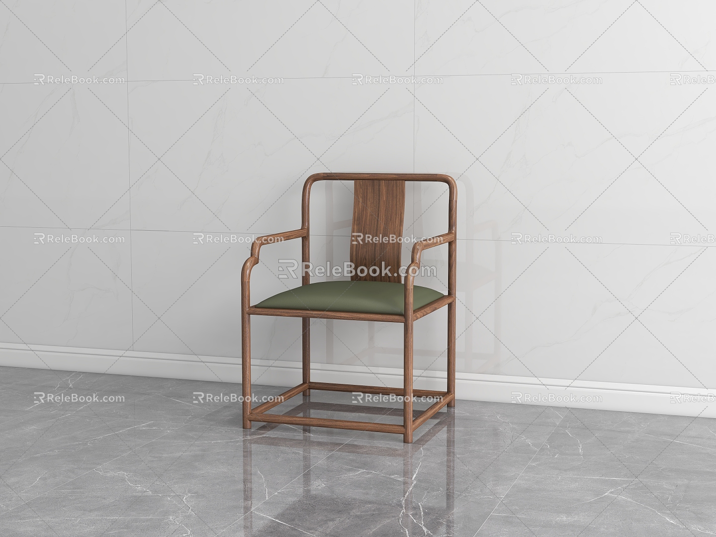 Chinese single chair armchair 3d model