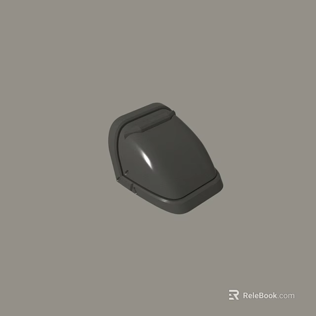 Black Curved Plastic Cover Component With Smooth Surface For Appliances 3d model 