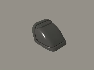 Black Curved Plastic Cover Component With Smooth Surface For Appliances 3d model