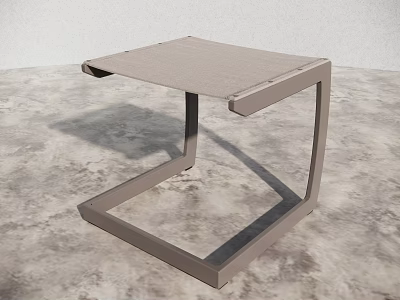 Modern Minimalist Coffee Table with Metal Frame and Square Tabletop Design 3d model