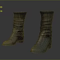 Minimalist Leather Mid Calf Boots With Wrinkled Design And Low Heel