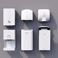 Commercial Equipment For Public Areas Modern Hand Dryers Soap Dispensers And Paper Towel Units