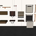 Modern Wall Mounted Home Storage Units With Various Designs And Materials 3d model