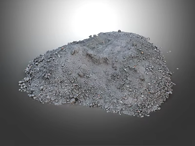 Gray Gravel Pile With Rough Texture And Irregular Natural Stone Pieces 3d model