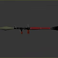 Spear Featuring Red Handle White Spearhead Black Tip And Metal Components 3d model