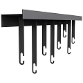 Black Wall Mounted Multiple Hooks With Sleek Design For Home Organizing