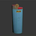 Blue Sliq Lighter With Yellow Logo And Metal Top Design