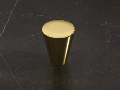 Elegant Brass Cabinet Handle With Modern Design On Black Marble Surface 3d model