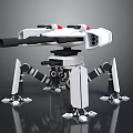 Mechanical Multi Legged Weapon Platform With White Body Cannon Barrel And Joints