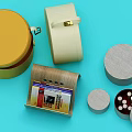 Various Colorful Household Storage Boxes With Round Lids And Different Designs