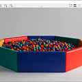 Colorful Ball Pit Play Equipment with Multicolored Balls and Red Blue Green Borders