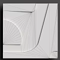 Modern White Interior Wall Paneling Design With Geometric Shapes And Curved Lines