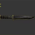 Tactical Military Style Combat Knife With Black Textured Handle Silver Guard And Sharp Metal Blade