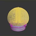 Industrial Metallic Spherical Equipment Featuring Spiral Stripes Shiny Reflective Surface And Sturdy Base
