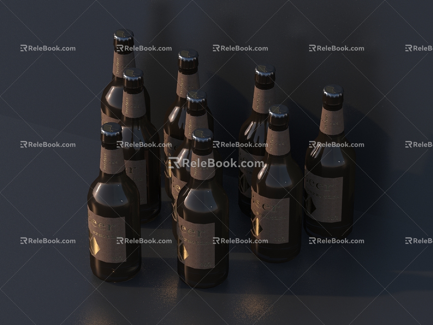 Modern red wine bottle 3d model