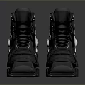 Modern Black Roller Skates With Metal Buckles Laces And Durable Wheels