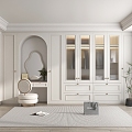 Jane European Cloakroom Wardrobe Glass Cabinet Decorative Cabinet Locker 3d model