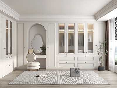 Jane European Cloakroom Wardrobe Glass Cabinet Decorative Cabinet Locker 3d model