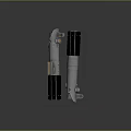 Modern Metallic Lightsaber Weapons With Silver Black Design And Glowing Orange Buttons