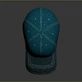 Teal Baseball Hat With White Stitching And Curved Brim On Gray Background