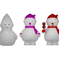 Cute Snowman Figurines With Colorful Hats Scarves And Red Candies Photo Spot