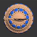 Exquisite Peacock Design Jewelry With Orange Body Blue Gemstones And Layered Decorative Base