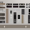 Elevator Button Elevator Screen Elevator Button Floor Display 3d model