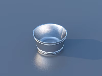 Shiny Silver Metal Bowl With Smooth Surface For Daily Household Use 3d model
