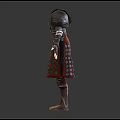 Detailed Character Costume Design Front Back View With Decorative Patterns And Armor Elements