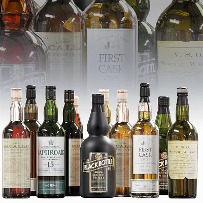 Modern wine bottle 3d model