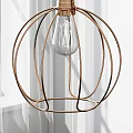 Modern Copper Circular Frame Chandelier With Clear Filament Bulb Design 3d model