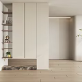 Cream Style Shoe Cabinet 3d model