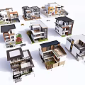 Modern Detached Villas With Various Architectural Designs And Exterior Features